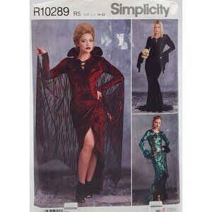 Simplicity Dracula Costumes Misses' Dress Size 14-22 #R10289 Halloween